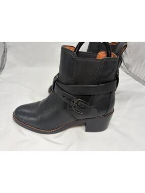 COACH - Ankle Boots w/Straps, Buckles - Black Leather Lined  6.5M - See pics